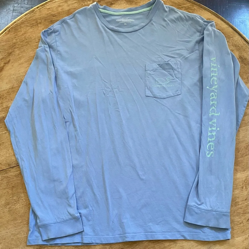 Vineyard Vines Men’s Size XL Light Blue 100% Cotton Long‎ Sleeve Graphic Shirt